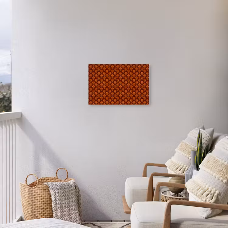Buiten canvas - Waaiers - Art Deco - Botanisch - Roestbruin - Oranje — 4