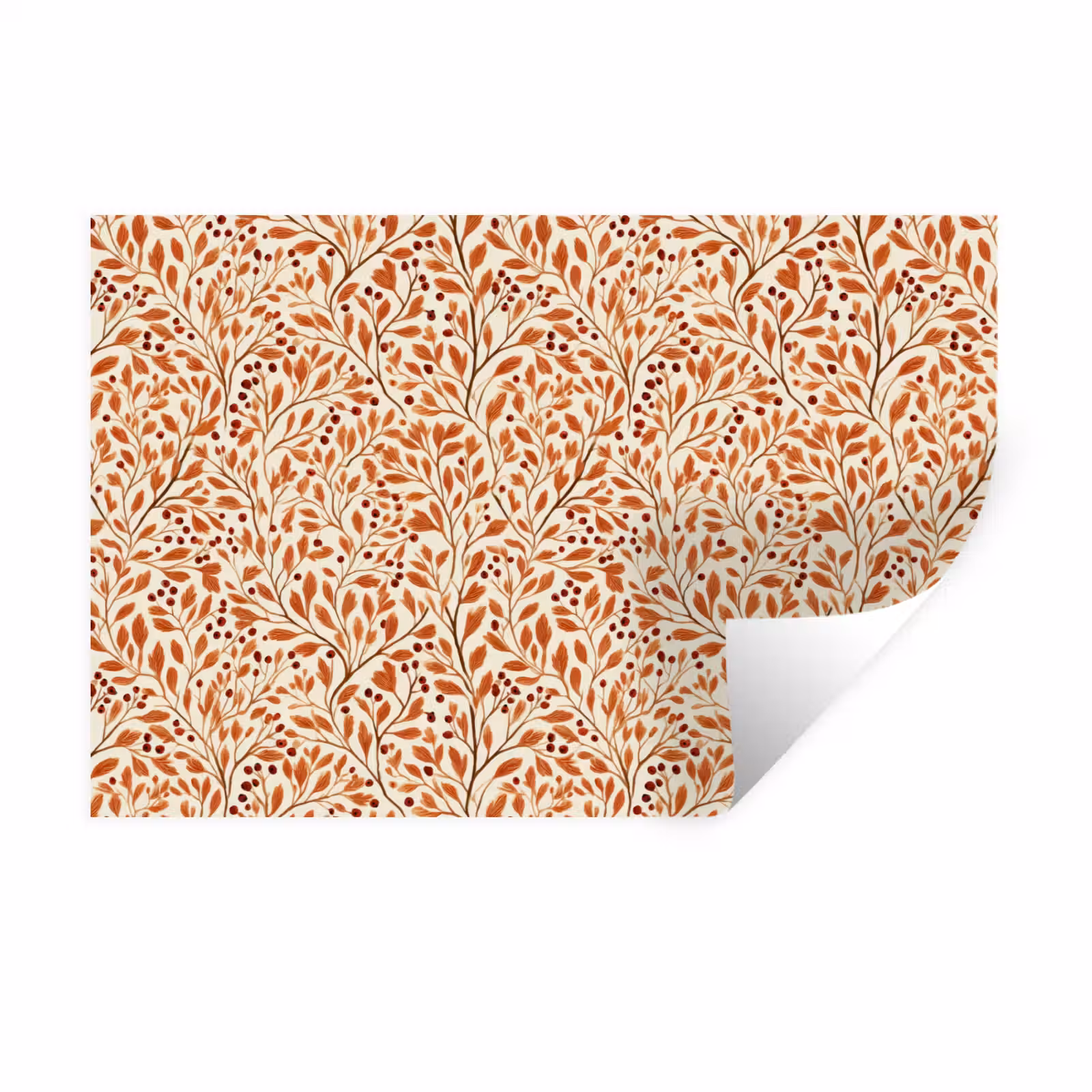 Muursticker - Bladeren - Botanisch - Terracotta — 1