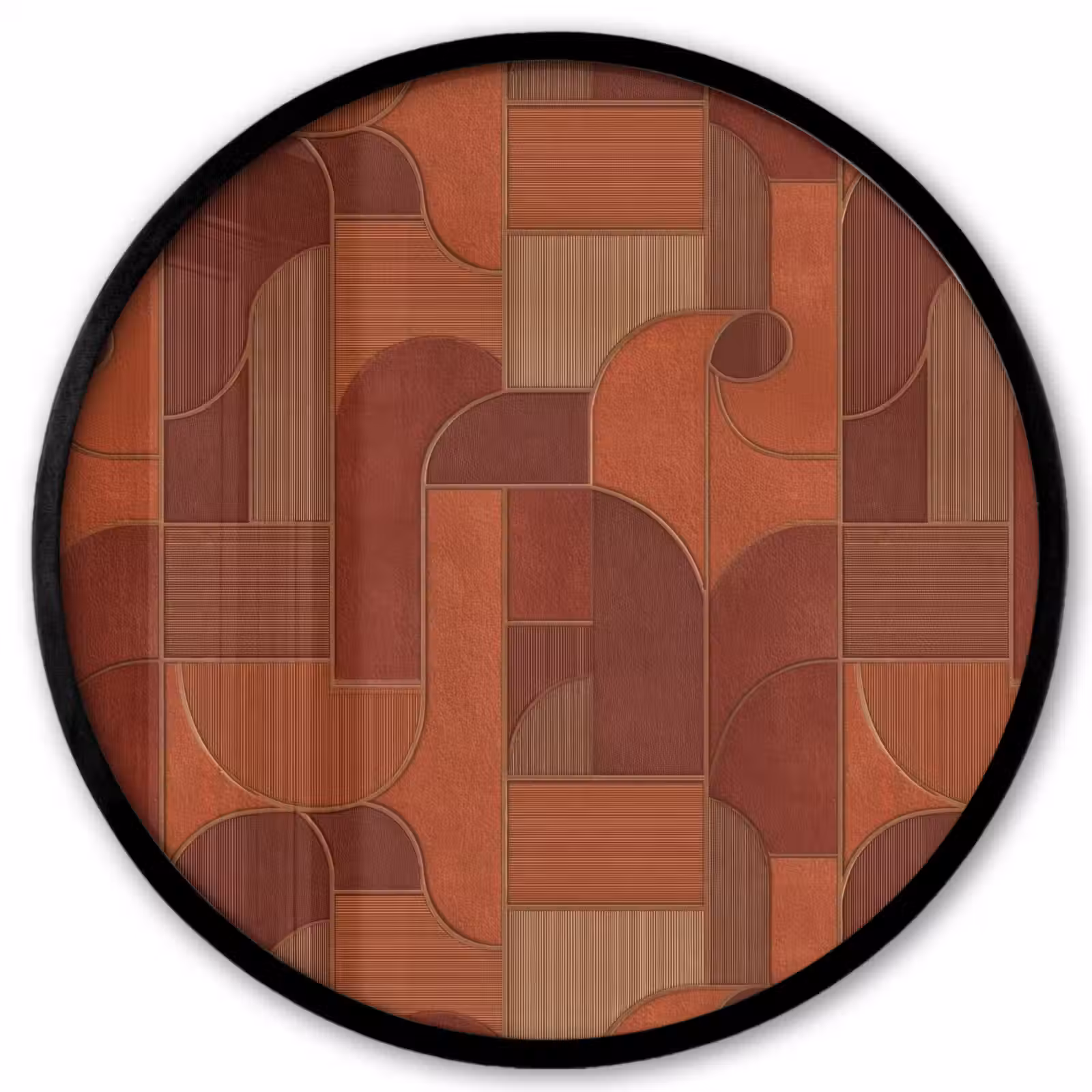 Ronde fotolijst - Geometrisch - Abstract - Textuur - Bruin — 1