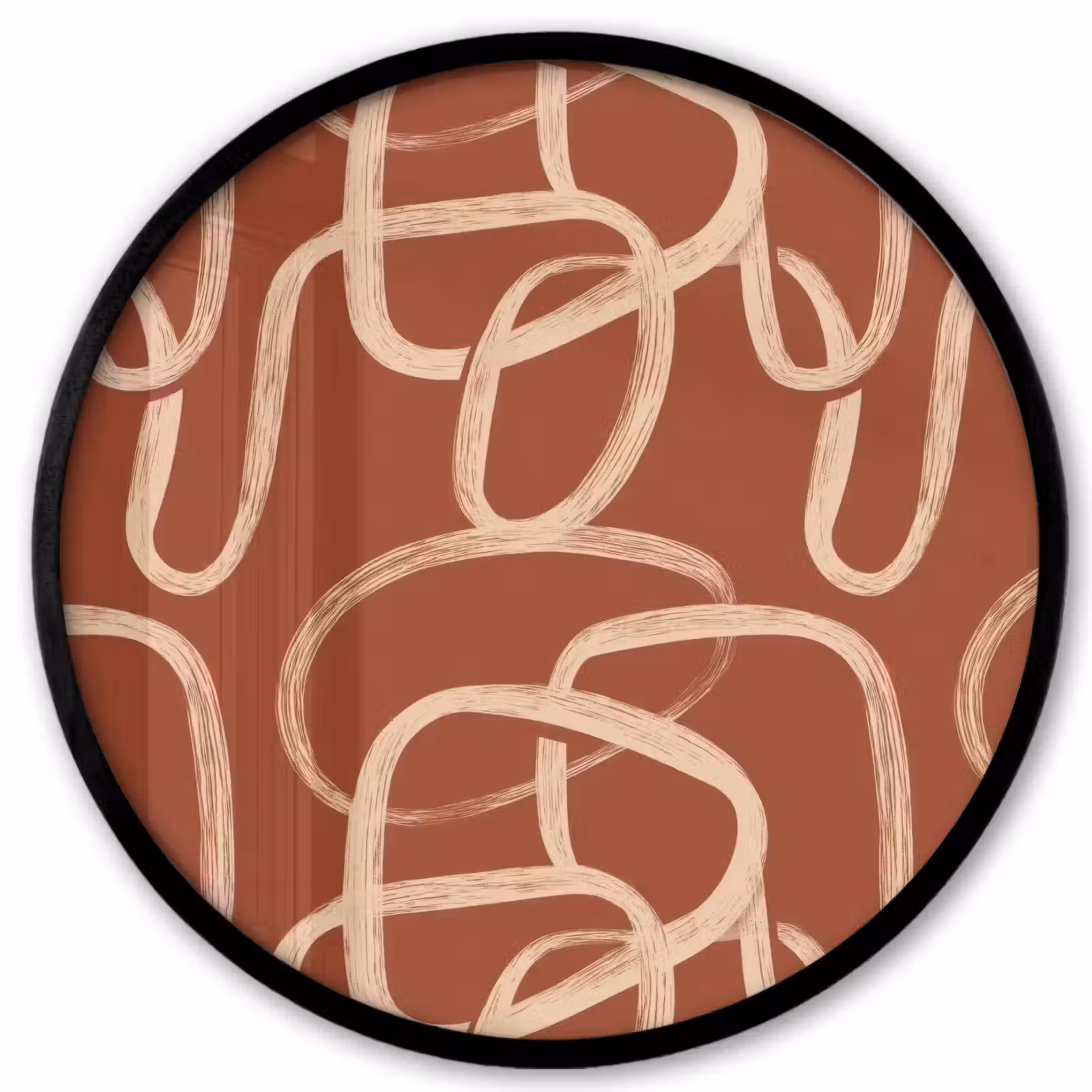 Ronde fotolijst - Lijnen - Abstract - Organisch - Terracotta - Crème — 1