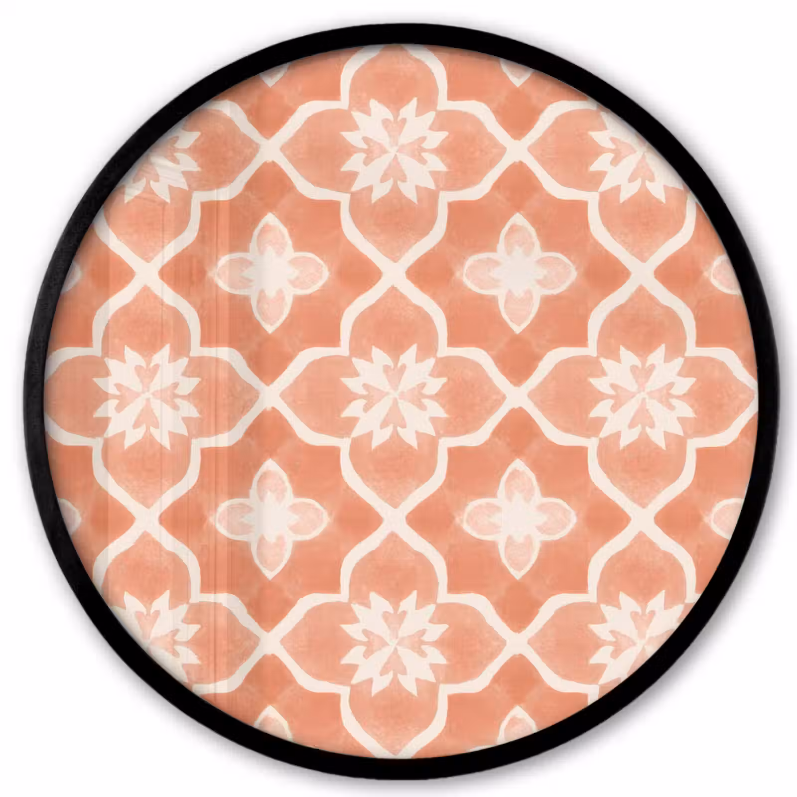 Ronde fotolijst - Tegelpatroon - Arabesk - Vintage - Terracotta — 1
