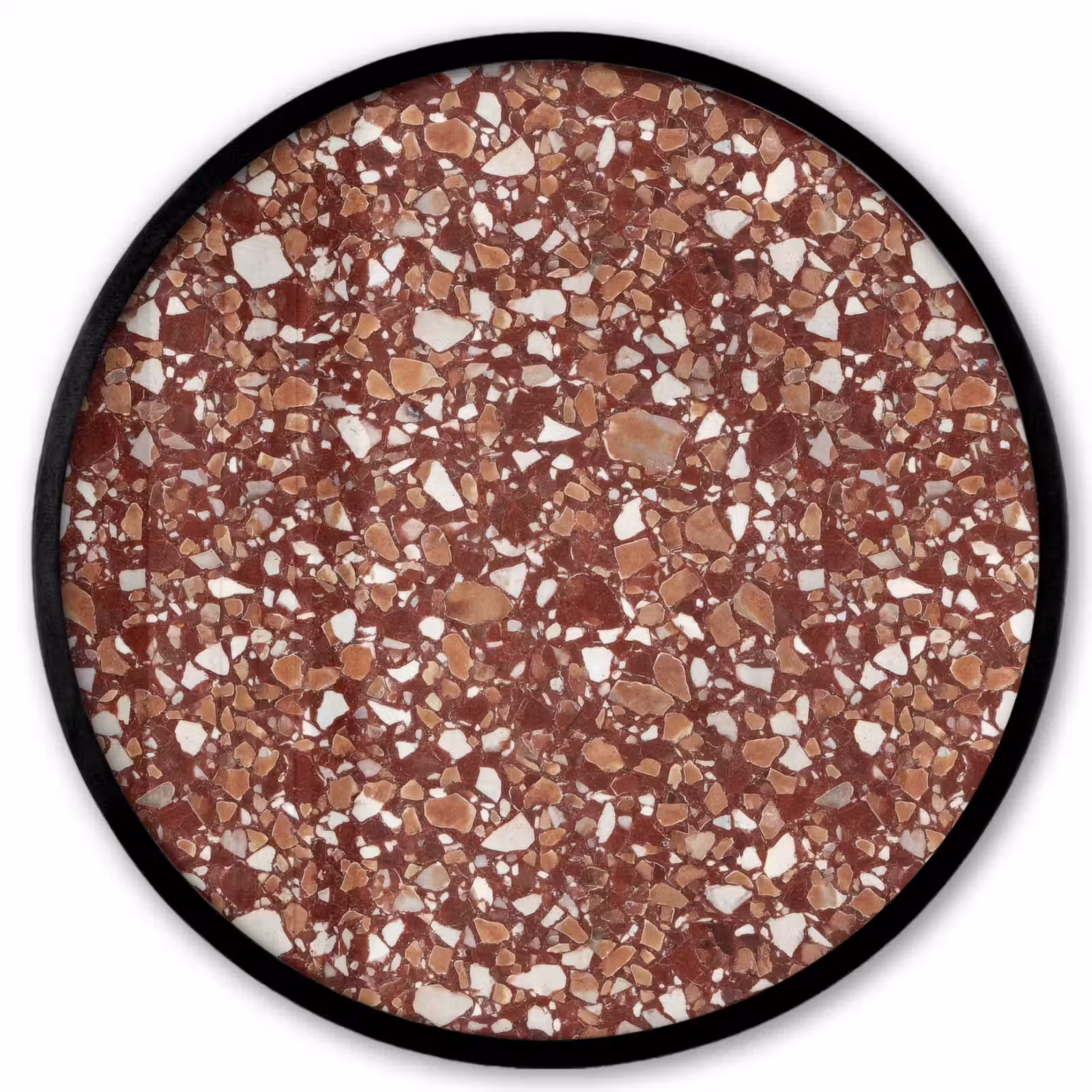 Ronde fotolijst - Terrazzo - Patroon - Steentextuur - Roodbruin — 1