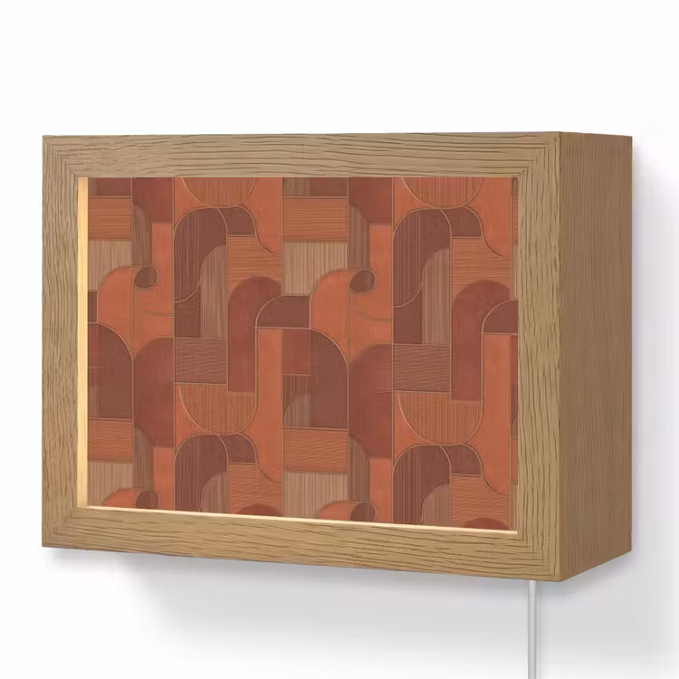 Lightbox - Wandlamp - Geometrisch - Abstract - Textuur - Bruin — 1