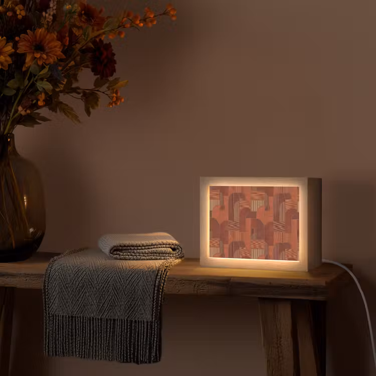 Lightbox - Wandlamp - Geometrisch - Abstract - Textuur - Bruin — 5