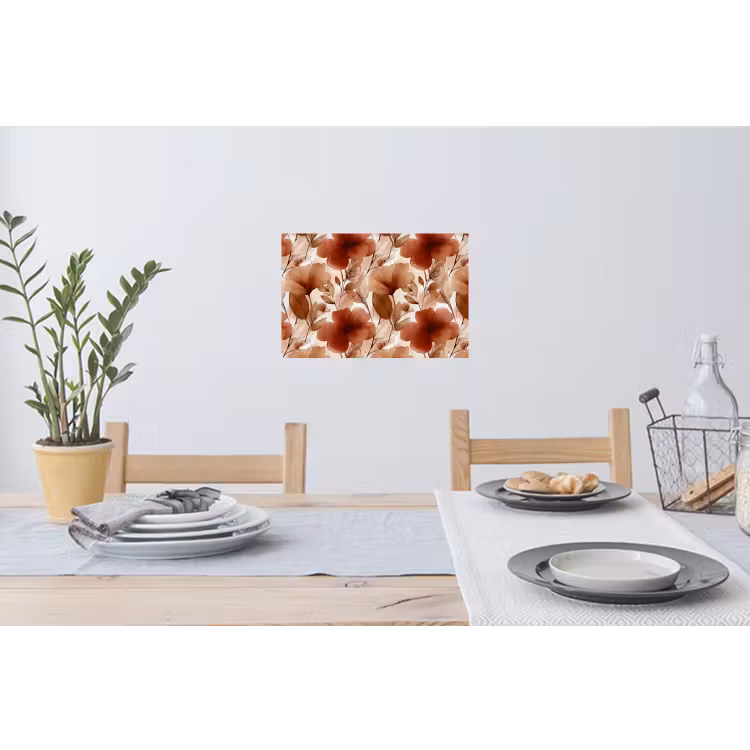 Muursticker - Bloemen - Aquarel - Botanisch - Terracotta — 3