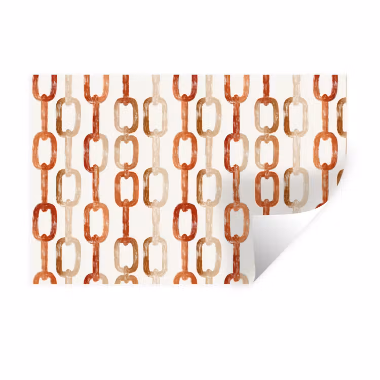 Muursticker - Schakels - Patroon - Aquarel - Terracotta — 1