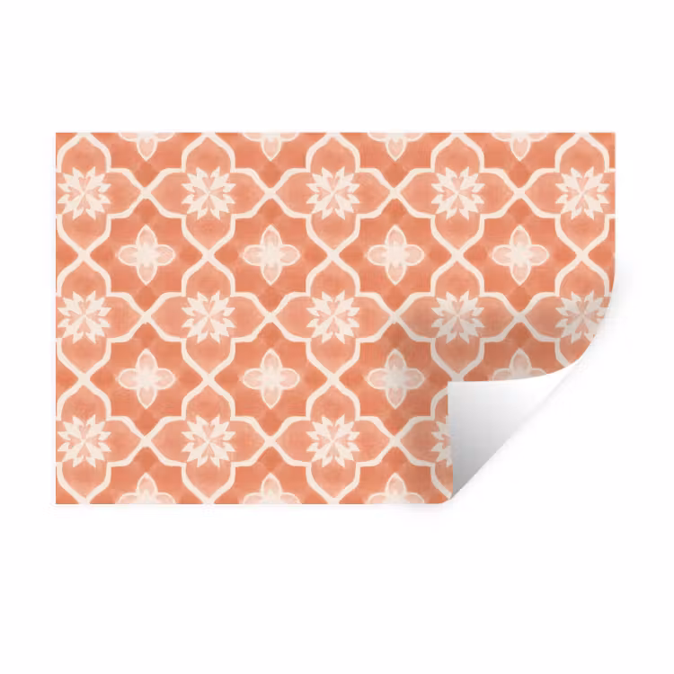Muursticker - Tegelpatroon - Arabesk - Vintage - Terracotta — 1