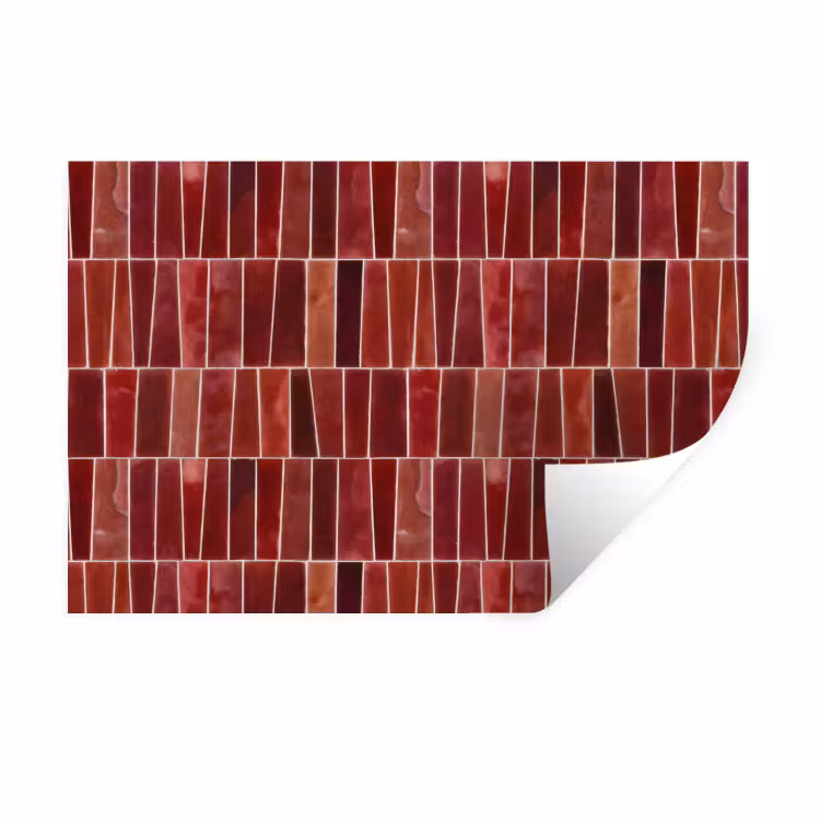 Muursticker - Tegels - Modern - Structuur - Dieprood — 1