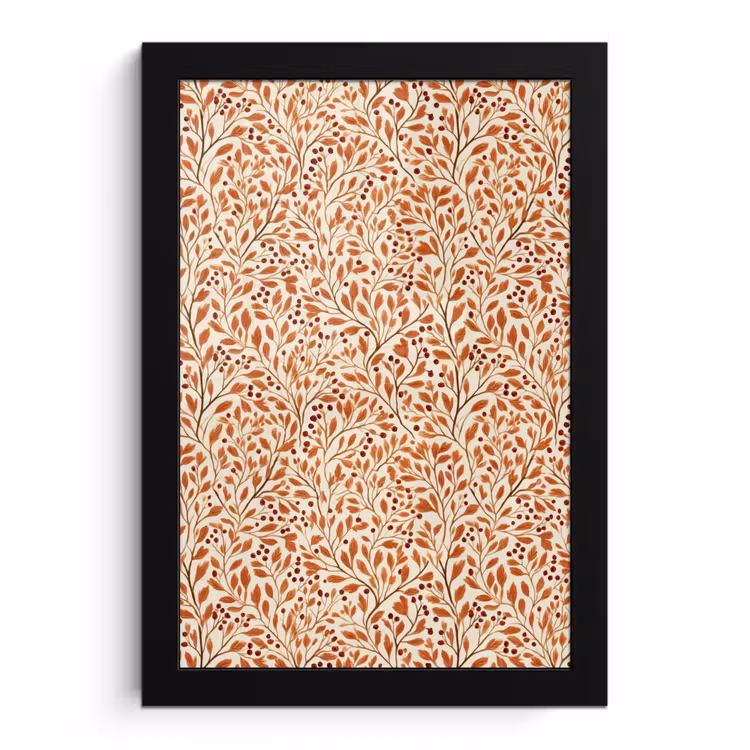 Poster met lijst - Bladeren - Botanisch - Terracotta — 1