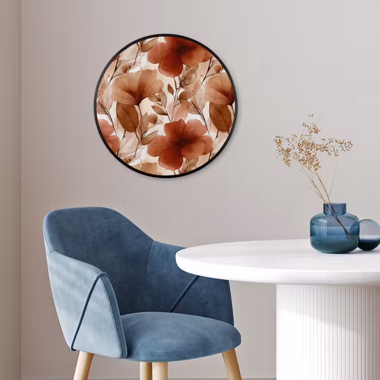 Ronde fotolijst - Bloemen - Aquarel - Botanisch - Terracotta — 4
