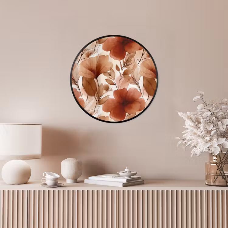 Ronde fotolijst - Bloemen - Aquarel - Botanisch - Terracotta — 5