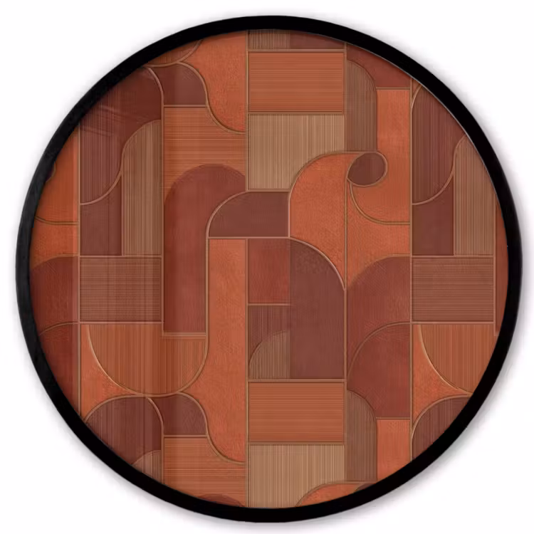 Ronde fotolijst - Geometrisch - Abstract - Textuur - Bruin — 1