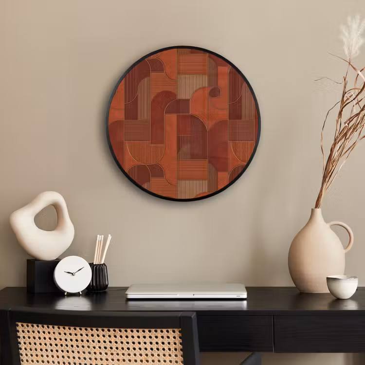 Ronde fotolijst - Geometrisch - Abstract - Textuur - Bruin — 3
