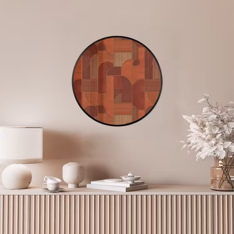 Ronde fotolijst - Geometrisch - Abstract - Textuur - Bruin — 5
