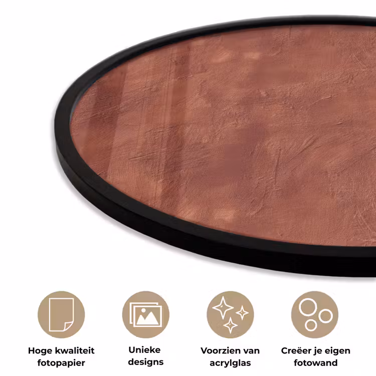 Ronde fotolijst - Stucwerk - Textuur - Terracotta — 2
