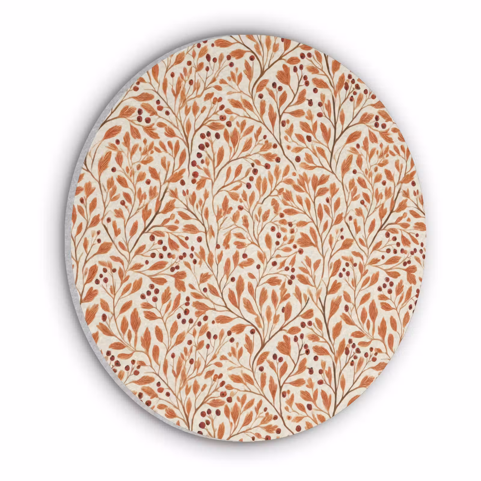 Akoestisch schilderij rond - Bladeren - Botanisch - Terracotta — 1