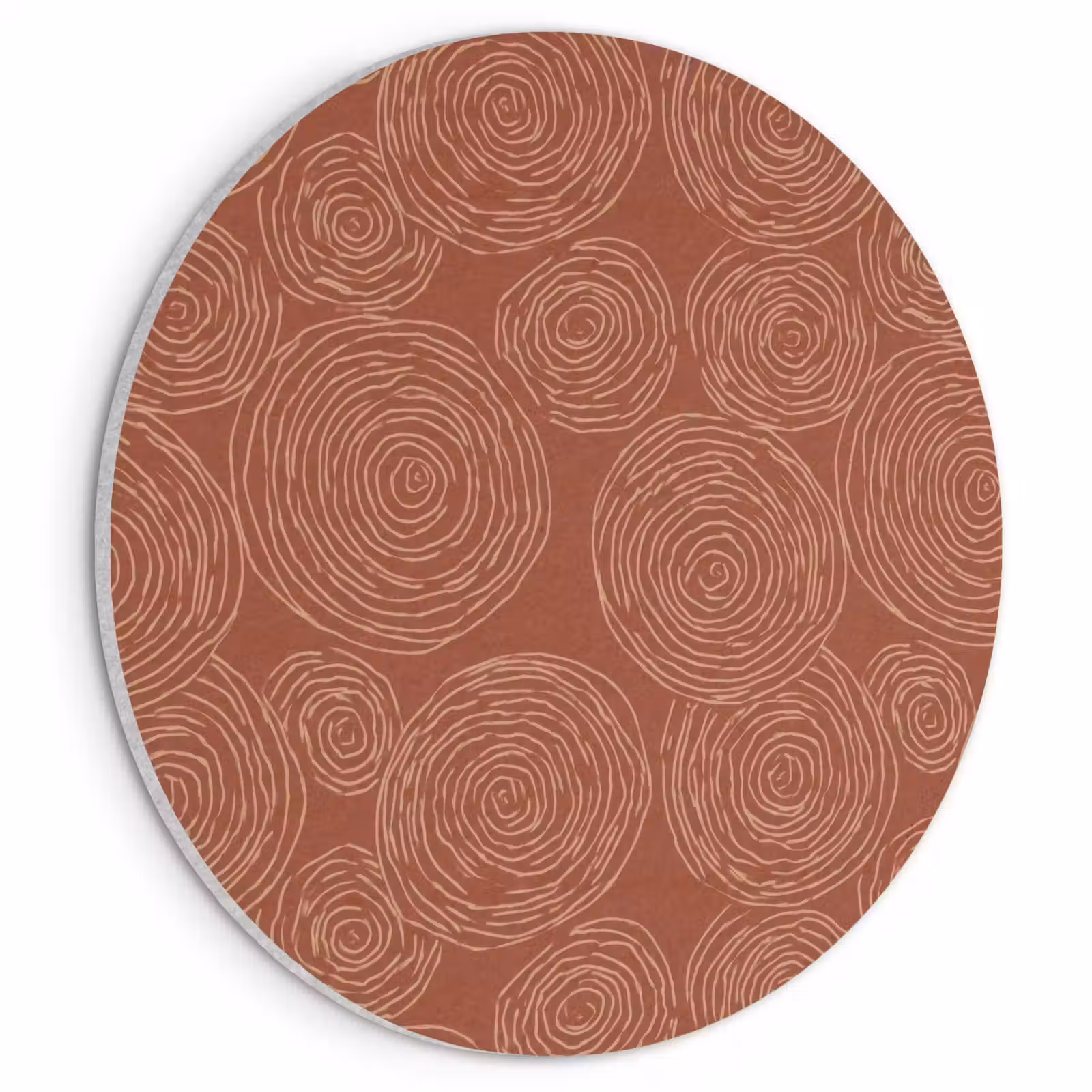 Akoestisch schilderij rond - Cirkels - Abstract - Artistiek - Terracotta — 1