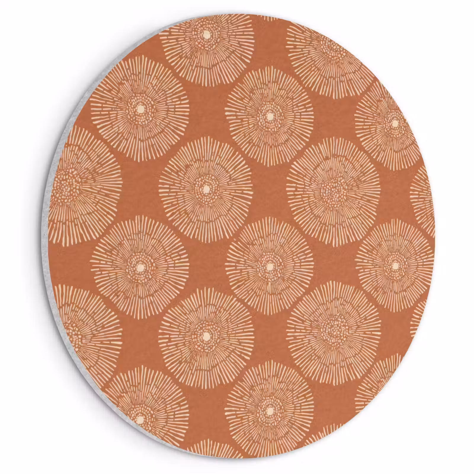 Akoestisch schilderij rond - Cirkels - Grafisch - Patroon - Terracotta — 1