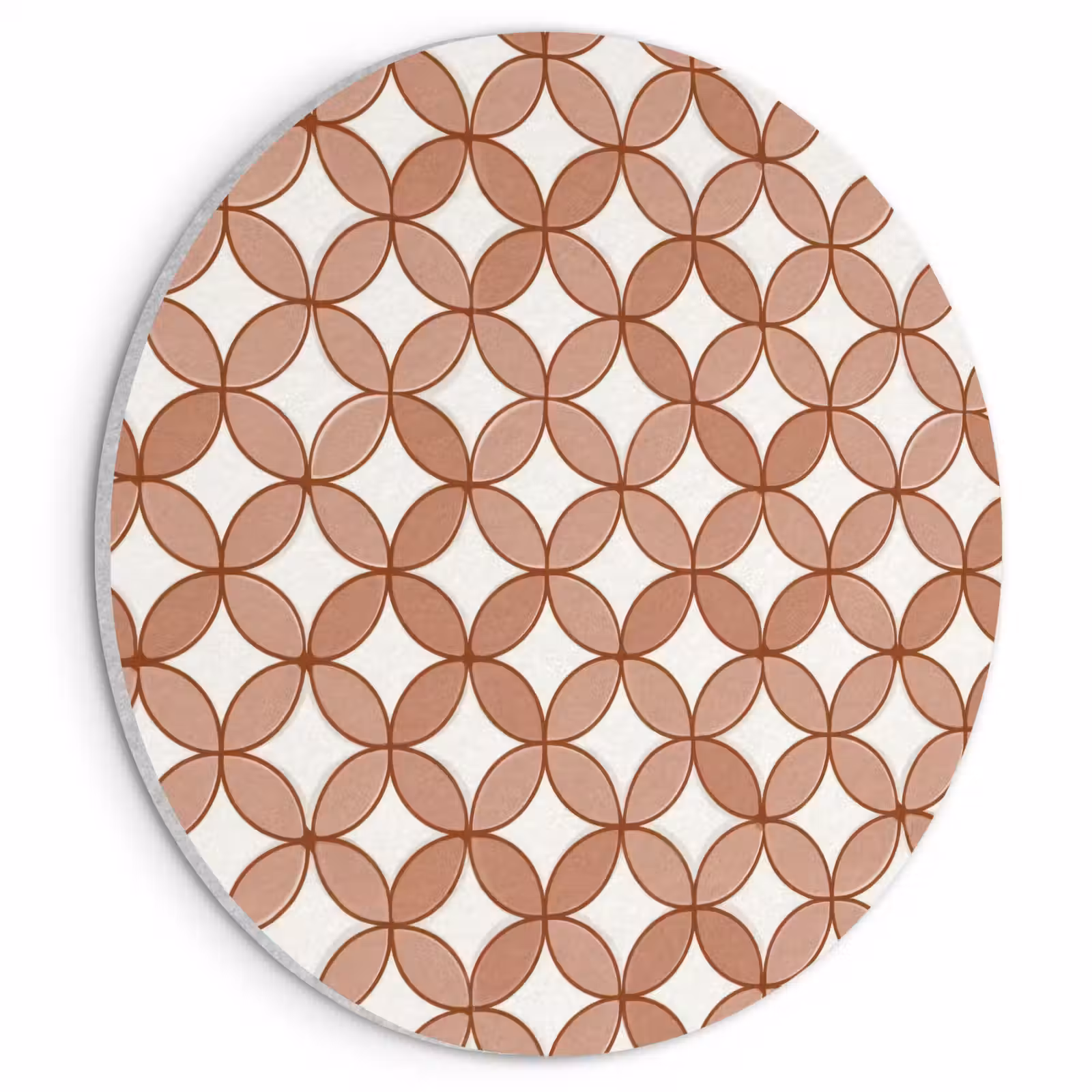 Akoestisch schilderij rond - Geometrisch - Cirkels - Modern - Terracotta — 1