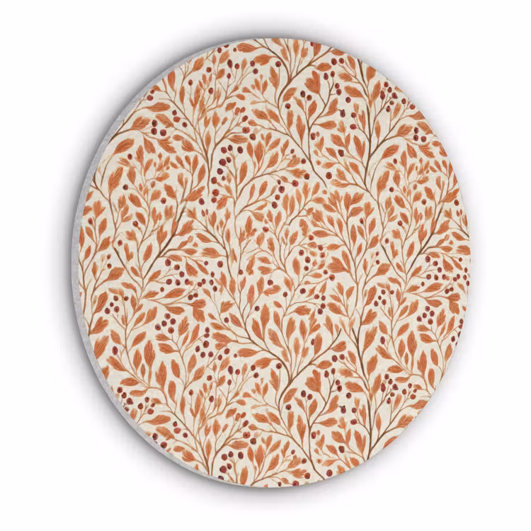 Akoestisch schilderij rond - Bladeren - Botanisch - Terracotta — 1