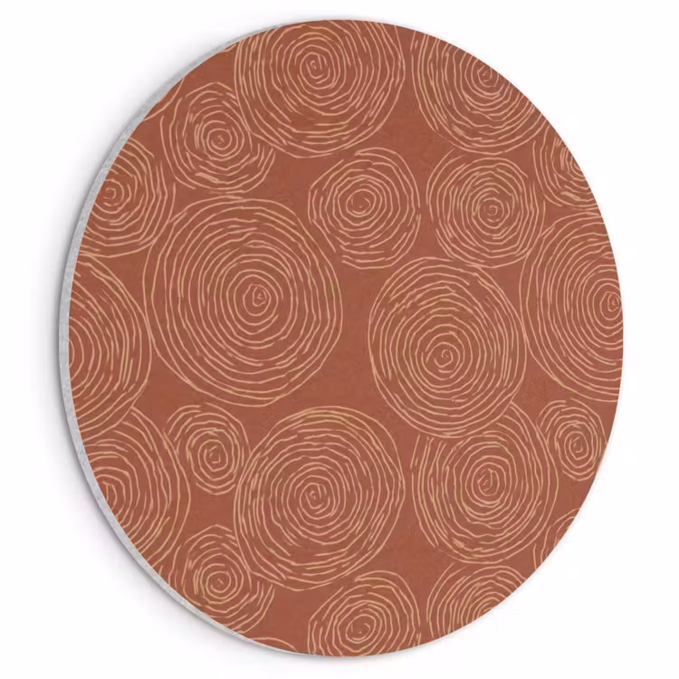 Akoestisch schilderij rond - Cirkels - Abstract - Artistiek - Terracotta — 1