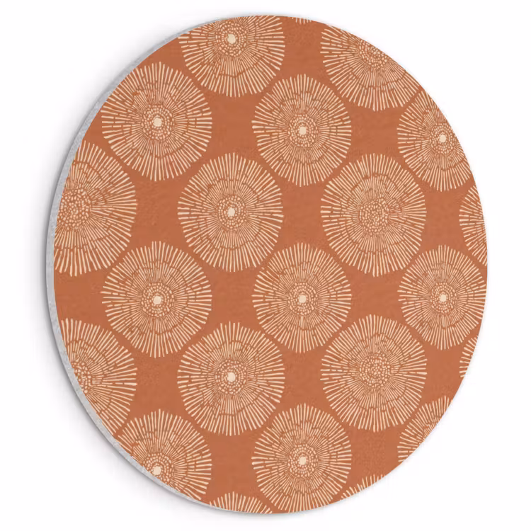 Akoestisch schilderij rond - Cirkels - Grafisch - Patroon - Terracotta — 1