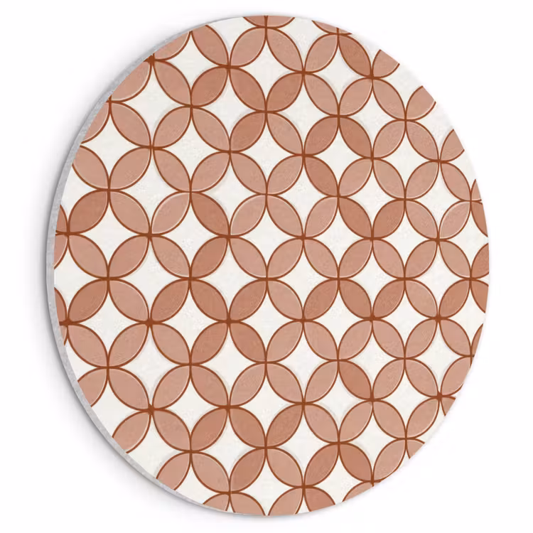Akoestisch schilderij rond - Geometrisch - Cirkels - Modern - Terracotta — 1