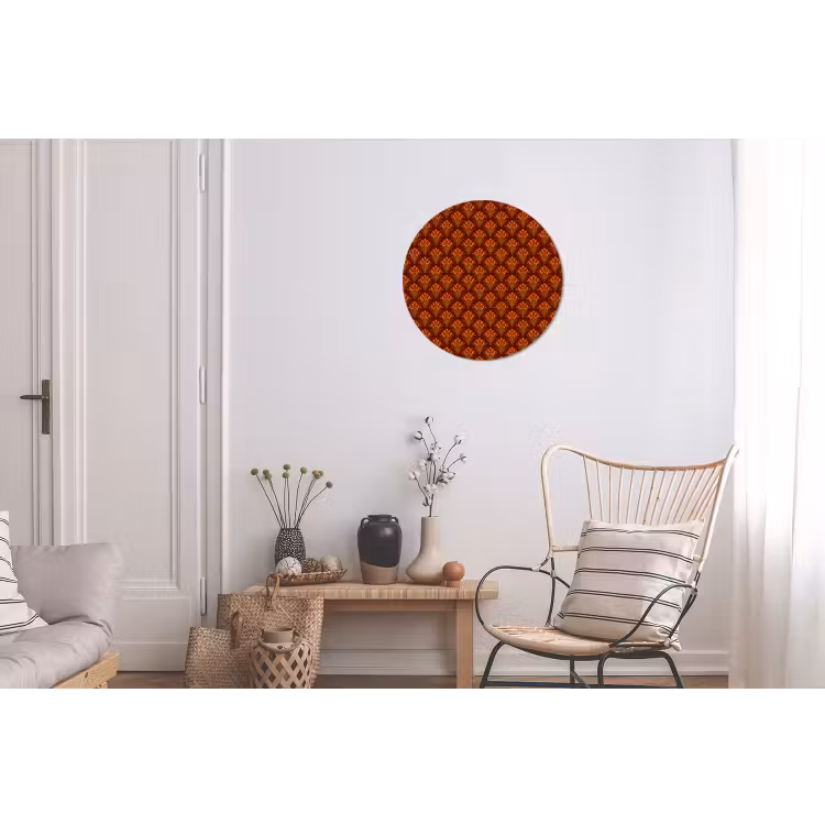 Wandcirkel - Aluminium - Waaiers - Art Deco - Botanisch - Roestbruin - Oranje — 2