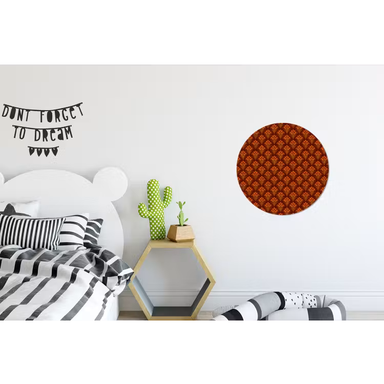 Wandcirkel - Aluminium - Waaiers - Art Deco - Botanisch - Roestbruin - Oranje — 5