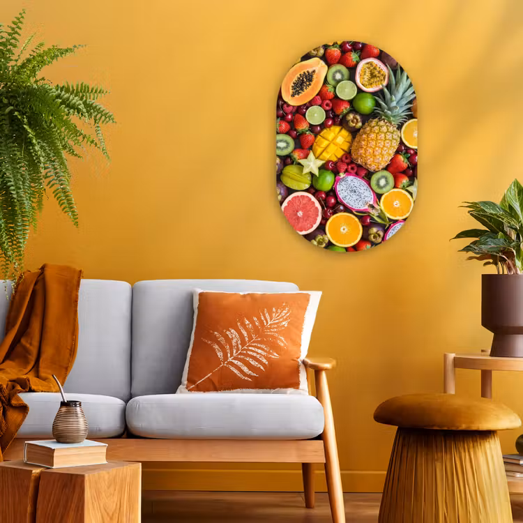 Muurovaal - Kunststof - Fruit - Assortiment - Vers - Gezond - Kleurrijk — 1