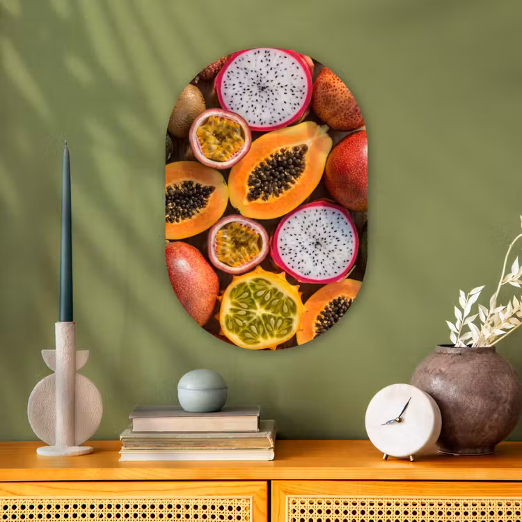 Muurovaal - Kunststof - Fruit - Geopend - Tropisch - Eten - Kleurrijk — 2