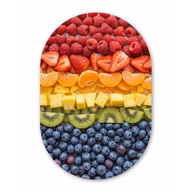 Muurovaal - Kunststof - Fruit - Regenboog - Gezond - Kleurrijk — 3