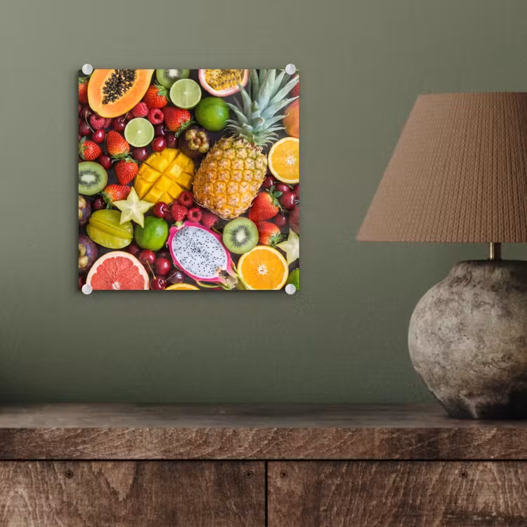 Glas schilderij - Fruit - Assortiment - Vers - Gezond - Kleurrijk — 4