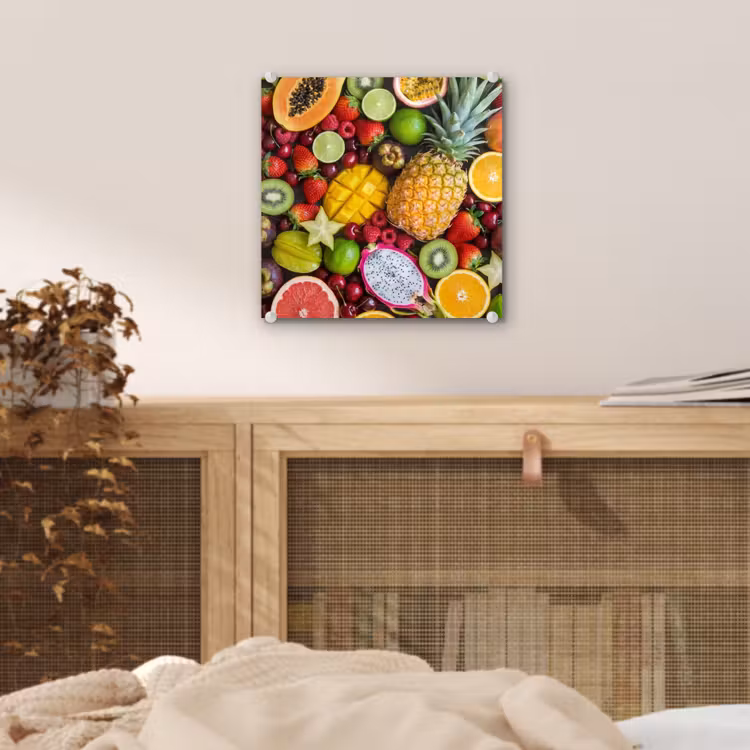 Glas schilderij - Fruit - Assortiment - Vers - Gezond - Kleurrijk — 5
