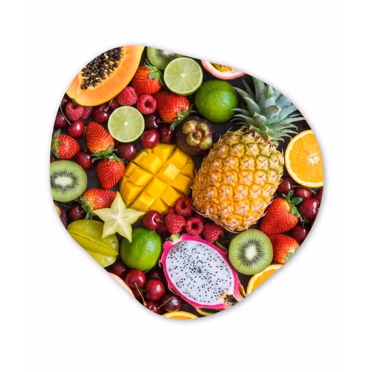 Organische schilderij - Aluminium - Fruit - Assortiment - Vers - Gezond - Kleurrijk — 1