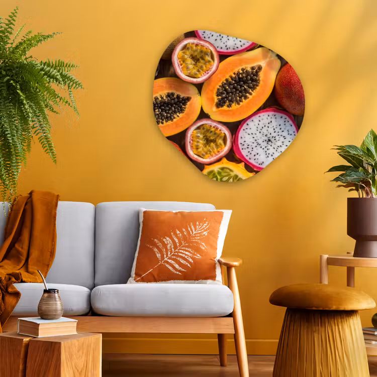 Organische schilderij - Aluminium - Fruit - Geopend - Tropisch - Eten - Kleurrijk — 3