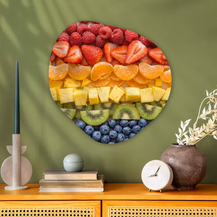 Organische schilderij - Aluminium - Fruit - Regenboog - Gezond - Kleurrijk — 2