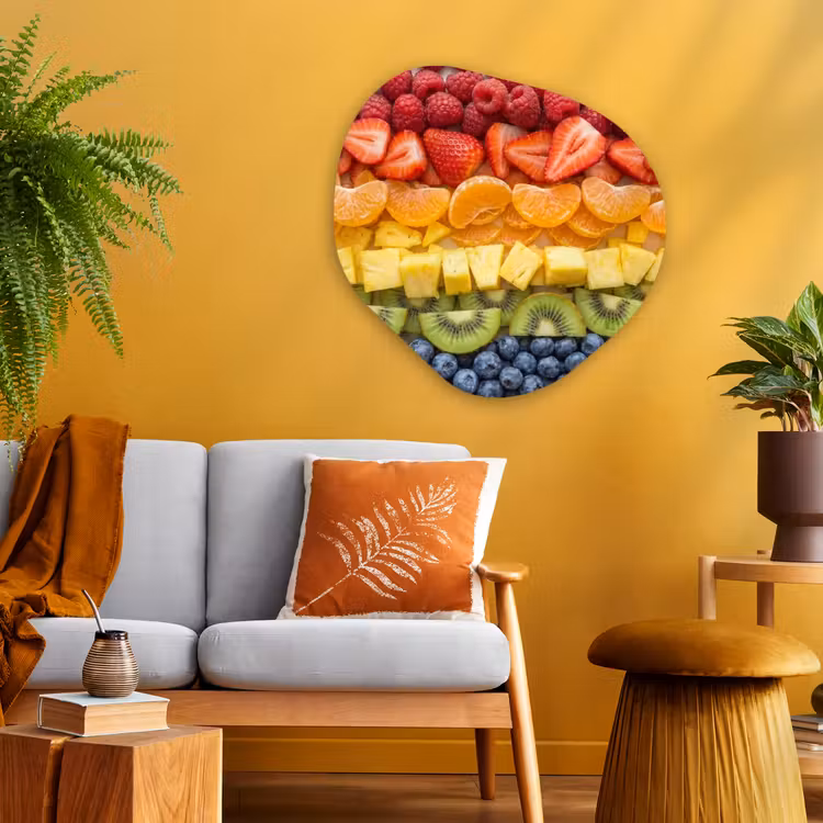 Organische schilderij - Aluminium - Fruit - Regenboog - Gezond - Kleurrijk — 3