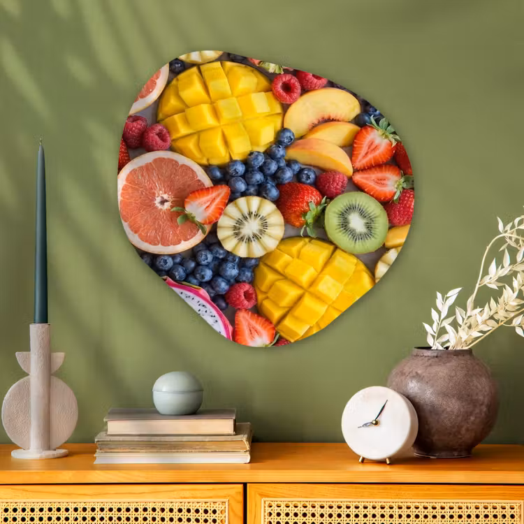 Organische schilderij - Aluminium - Fruit - Versneden - Kleurrijk - Eten - Gezond — 2