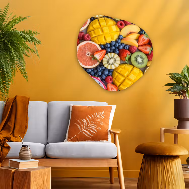 Organische schilderij - Aluminium - Fruit - Versneden - Kleurrijk - Eten - Gezond — 3