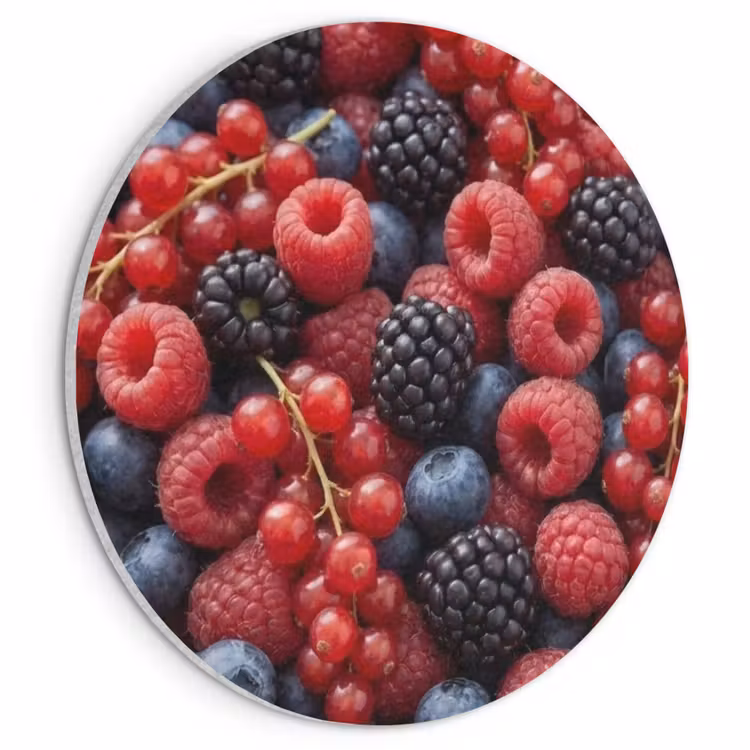 Akoestisch schilderij rond - Bessen - Mix - Vers - Eten - Kleurrijk — 1