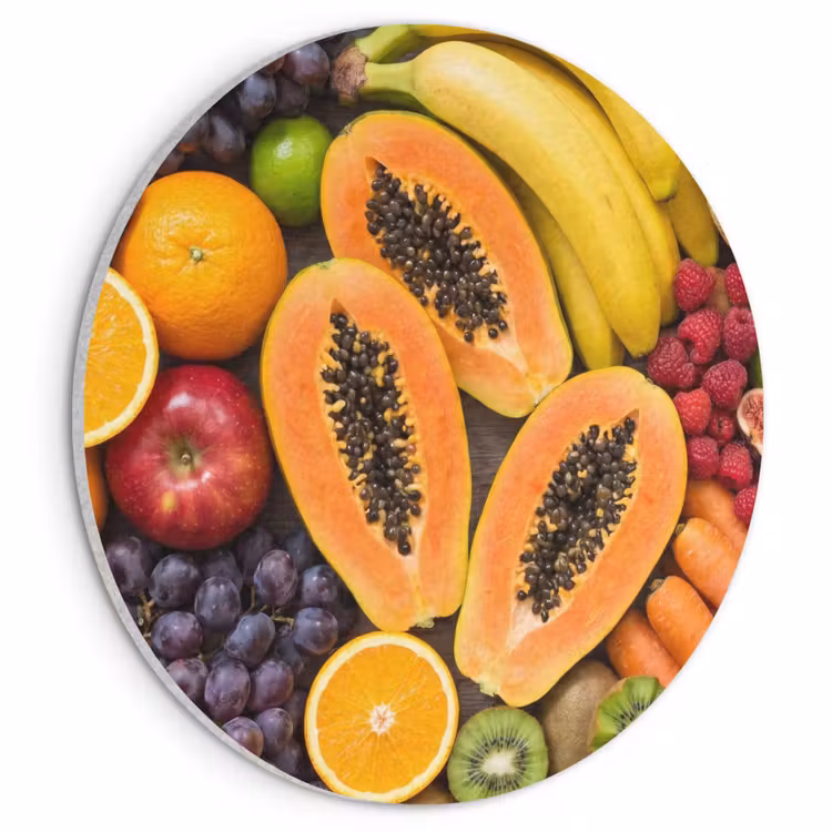 Akoestisch schilderij rond - Eten - Fruit - Groenten - Vers - Kleurrijk — 1