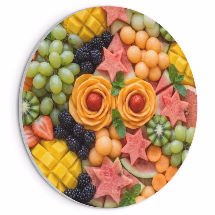 Akoestisch schilderij rond - Fruit - Variatie - Kleurrijk - Vers - Eten — 1