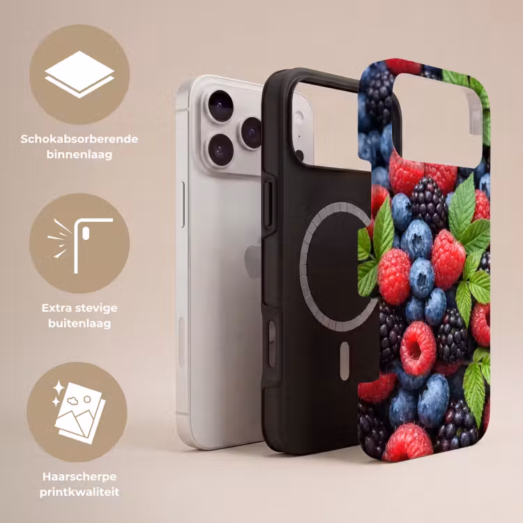 Telefoonhoesje Toughcase - Bessen - Vers - Waterdruppels - Kleurrijk - Eten — 3