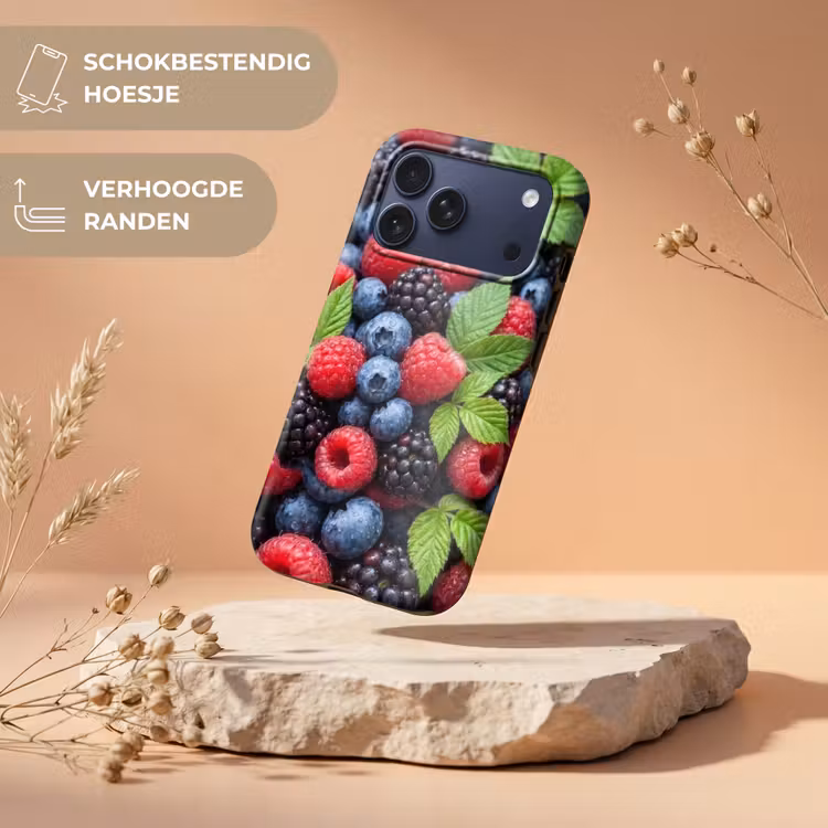 Telefoonhoesje Toughcase - Bessen - Vers - Waterdruppels - Kleurrijk - Eten — 5