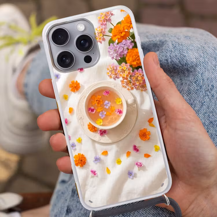 Telefoonhoesje met koord - Bloemen - Kop - Natuur - Kleurrijk - Zomer — 2