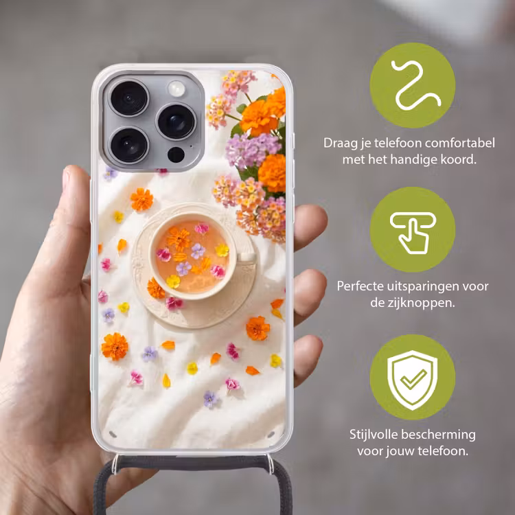 Telefoonhoesje met koord - Bloemen - Kop - Natuur - Kleurrijk - Zomer — 4