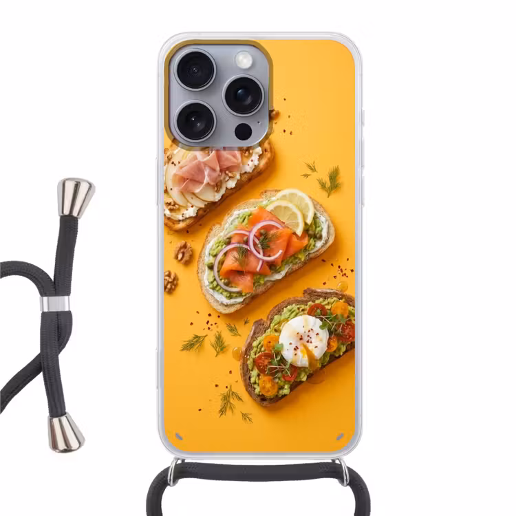 Telefoonhoesje met koord - Eten - Brood - Ontbijt - Modern - Kleurrijk — 1