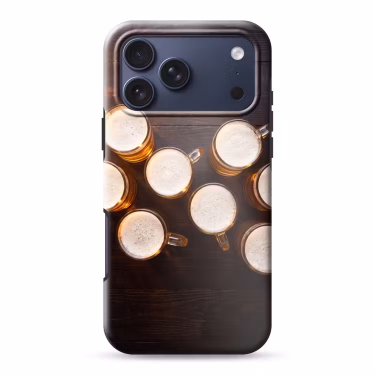 Telefoonhoesje Toughcase - Bier - Glazen - Schuim - Hout - Drank — 1