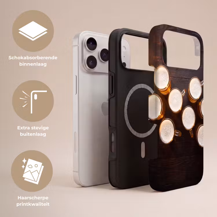 Telefoonhoesje Toughcase - Bier - Glazen - Schuim - Hout - Drank — 3